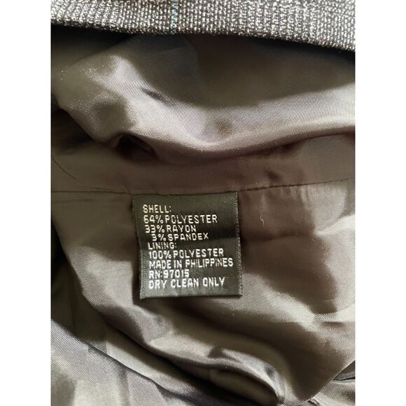 Larry Levine Women's Sz 10P Long-Sleeve Button-Up Plaid Suit Jacket Career Work - Picture 6 of 6